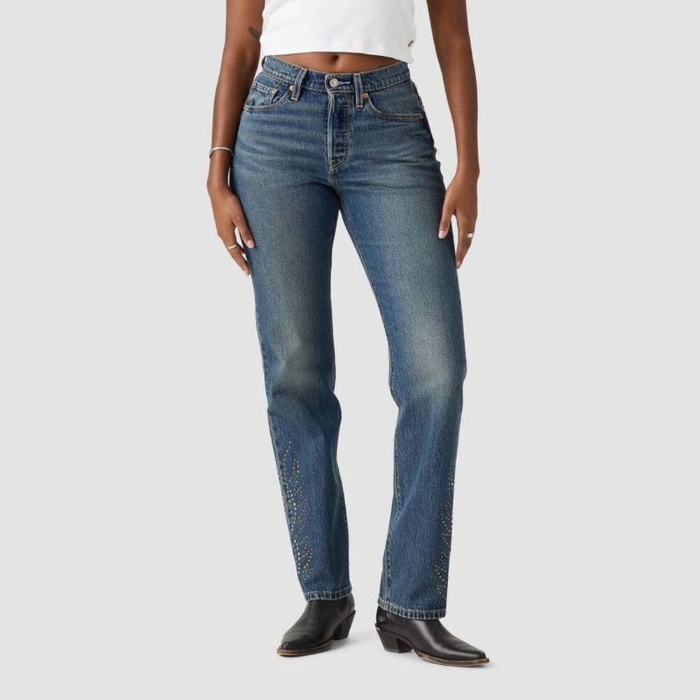 Levi's Women's Wide Leg Jeans in Medium Blue Denim